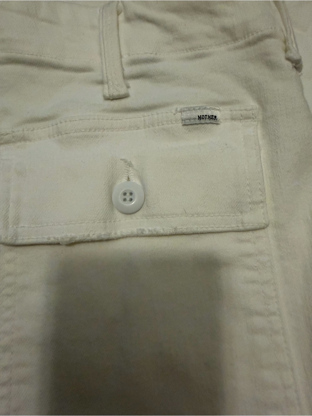 MOTHER Women's Ankle/Cropped High-Rise Button Fly Jeans in Off-White size 28 - Picture 8 of 9